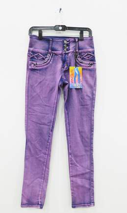 Tush Push New Purple Color Stretch Push up Skinny Jeans Size 7