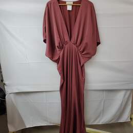BHLDN Anthropologie Leia Flutter Sleeve Satin A-Line Gown Maxi Dress 24W alternative image