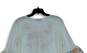 Womens White Floral Long Bell Sleeve V-Neck Sheer Blouse Top Size Large image number 4