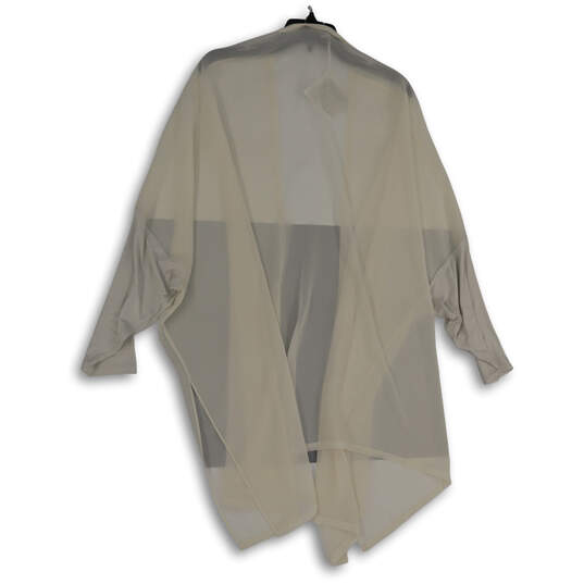 NWT Womens Beige Dolman Sleeve Asymmetric Open Front Cardigan Top Size 3X image number 2