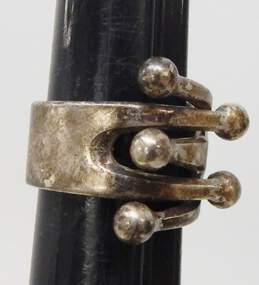Vintage Anna Greta Eker Norway 925 Modernist Jester Crown Ring 10.0g alternative image