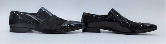 Dapperman Black Shiny Furred Sash Dress Loafers Men's Size 46 EU Men's Size 12 US image number 2