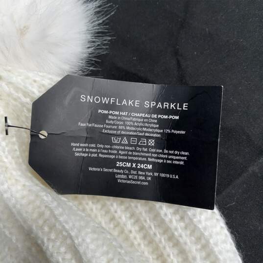 Victoria's Secret Snowflake Sparkle Pom-Pom Hat NWT image number 5