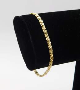 Fancy 14k Yellow Gold Diamond Cut Panel Link Bracelet 4.5g alternative image