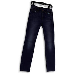 Womens Blue Reid Medium Wash Pockets Denim Skinny Leg Jeans Size 27