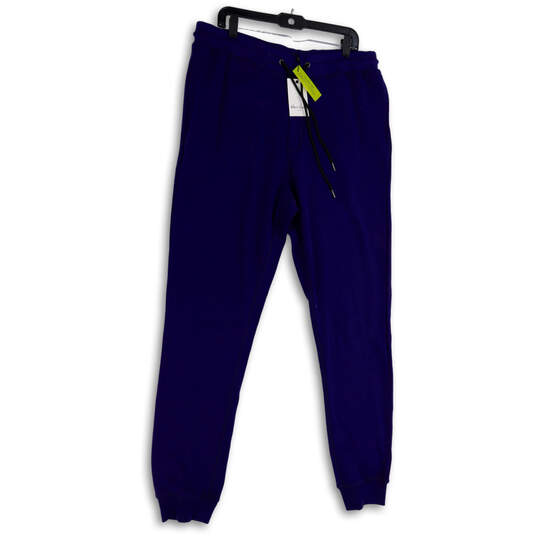 NWT Mens Blue Drawstring Flat Front Pockets Tapered Leg Jogger Pants Sz 2XL image number 1
