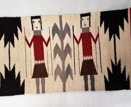 Vintage Native American Wool Yei Rug 36x18 Wall Hanging Saddle Blanket Tapestry | eBay