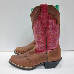 Women's Brown & Red Leather Tony Lama Cowgirl Boots Size 6.5