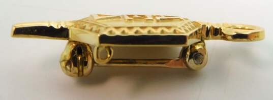 Vintage 10K Yellow Gold Alpha Epsilon Delta Greek Key Fraternity Pin 3.0g image number 4