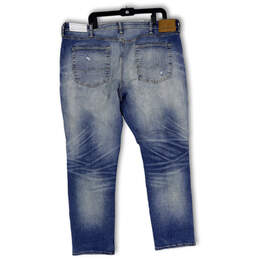 NWT Mens Blue Denim Athletic Fit Distressed Pockets Straight Jeans Sz 40/32 alternative image