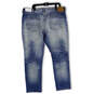 NWT Mens Blue Denim Athletic Fit Distressed Pockets Straight Jeans Sz 40/32 image number 2