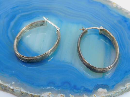 925 Taxco Brass Cuff Aztec Calendar Necklace & Elongated Hoop Earrings 32.1g image number 7