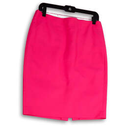 Womens Pink Back Slit Pockets Back Zip Straight & Pencil Skirt Size 8