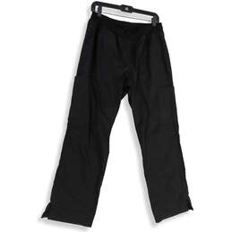 Womens Black Flat Front Straight Leg Pockets Workwear Ankle Pants Size M