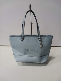 Guess Sky Blue Small Zip Up Tote Bag Purse Top Handle