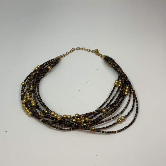 Designer Joan Rivers Gold-Tone Multi Strand Lobster Clasp Beaded Necklace image number 2
