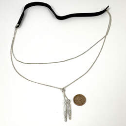 Designer Stella & Dot Silver-Tone Rhinestone Double Strand Lariat Necklace alternative image