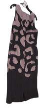 Womens Black Pink Tint Sleeveless Boat Neck Sheath Dress Size 40 image number 3