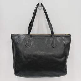Fossil Black Leather Tote Shoulder Bag alternative image