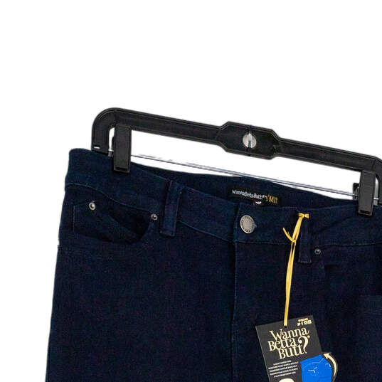 NWT Womens Blue Dark Wash Denim Regular Fit Pockets Skinny Leg Jeans Sz 13 image number 1