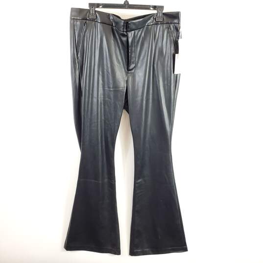 Good American Women Black Faux Leather Pants Sz 15 NWT image number 1