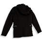 Womens Black Long Sleeve Hooded Pockets Full-Zip Quilted Jacket Size Small image number 2