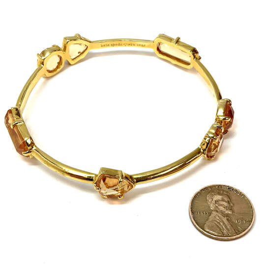 Designer Kate Spade Gold-Tone Multi Gemstone Bangle Bracelet w/ Dust Bag image number 2
