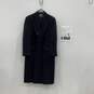 Mens Black Long Sleeve Peak Lapel Double Breasted Overcoat With COA image number 1