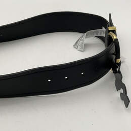 NWT Womens Black Gold Leather Adjustable Buckle Waist Belt Size Medium alternative image