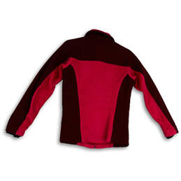 Womens Burgundy Pink Mock Neck Long Sleeve Full-Zip Fleece Jacket Size S alternative image