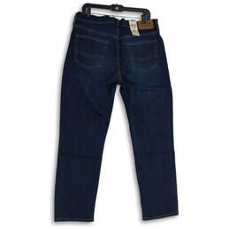 NWT Mens Dark Blue Denim Stretch Pockets Straight Leg Jeans Size 34x30 alternative image