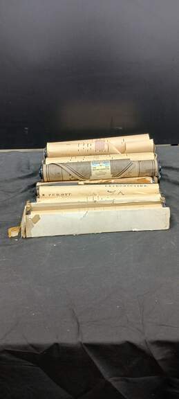 Bundle of 12 of Antique Music Scrolls In Boxes