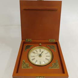 Bulova Tabletop Clock Wood Treasure Box B7450
