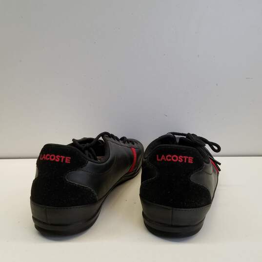 Lacoste Misano Sport 317 Black/Red Leather Casual Shoes Men's Size 13 image number 4