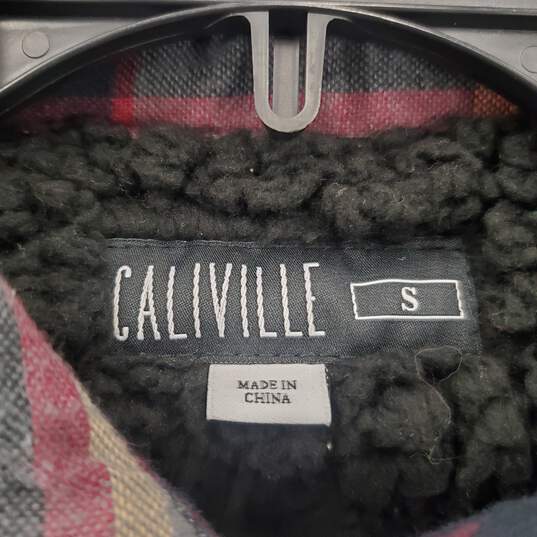 Caliville Men Grey Check Flannel S NWT image number 3