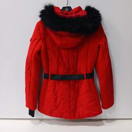 Michael Kors Red Puffer Style Pea Coat Size M alternative image