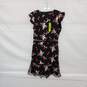 Sam Edelman Black Floral Embroidered Open Mid Flutter Sleeve Dress WM Size 8 NWT image number 2