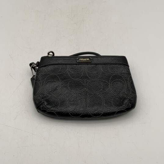 Coach Womens Black Gray Leather Detachable Strap Wristlet Wallet Clutch image number 2