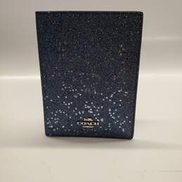 Coach Glitter Collection NWT Star Glitter Travel Set SV/Midnight Navy Sparkle Passport & Luggage Tag Boxed alternative image
