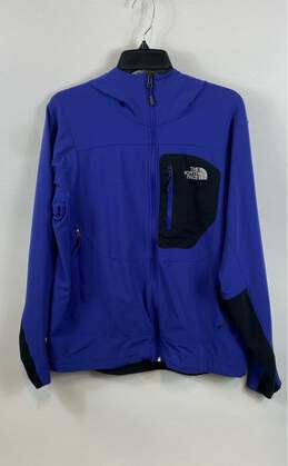 The North Face Mens Blue Summit Series Full Zip Athletic Windbreaker Jacket Sz L