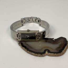Designer Bulova Silver-Tone Stainless Steel Rectangle Dial Quartz Watch