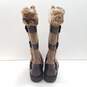 Born BOC Brown Leather Shearling Tall Buckle Zip Boots Women's Size 7.5 image number 5