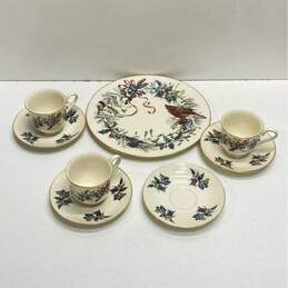 Lenox Tea Cups,, Saucers, Plates Winter Greetings Fine China 8 pc Assorted Set