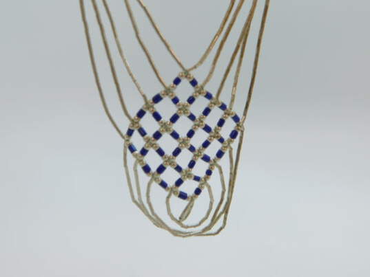 Southwestern Sterling Silver Lapis Woven Liquid Necklace 14.4g image number 2
