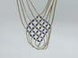 Southwestern Sterling Silver Lapis Woven Liquid Necklace 14.4g image number 2