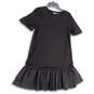 Womens Black Tiered Short Sleeve Round Neck Knee Length T-Shirt Dress Sz M image number 1