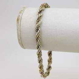 925 & 18K Yellow Gold Tiffany & Co. Twisted Rope Chain Bracelet W/ Pouch 13.8g alternative image