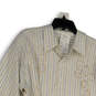 NWT Mens Multicolor Striped Embroidered Long Sleeve Button-Up Shirt Size XL image number 3