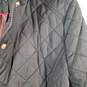 Womens Long Sleeve Pocket Button Front Hooded Quilted Coat Size Medium image number 3
