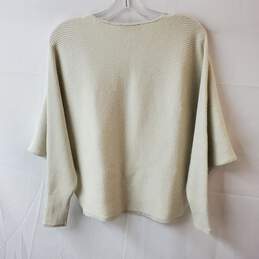 Tahari White Glitter Batwing Sweater Size S alternative image